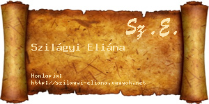 Szilágyi Eliána névjegykártya